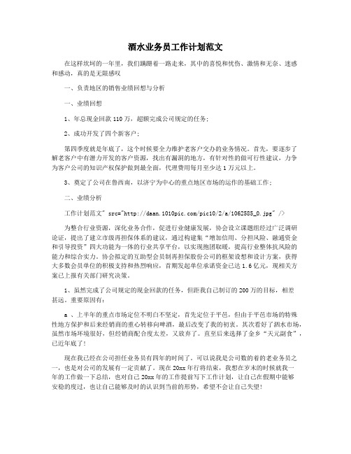 酒水业务员工作计划范文