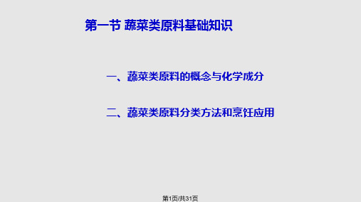 蔬菜类原料分类方法和烹饪应用PPT课件