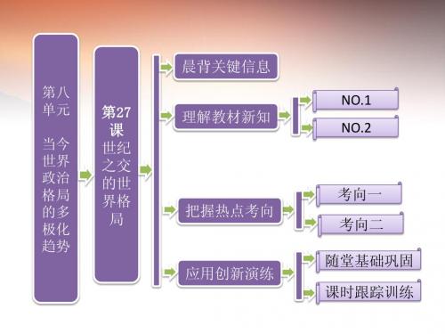 高中历史 第八单元 第27课 世纪之交的世界格局课件 新人教版必修1