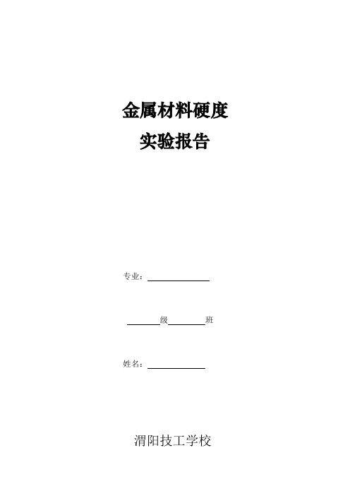 金属材料硬度实验报告