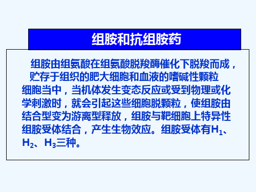 药理学课件 第三十章  组胺和抗组胺药