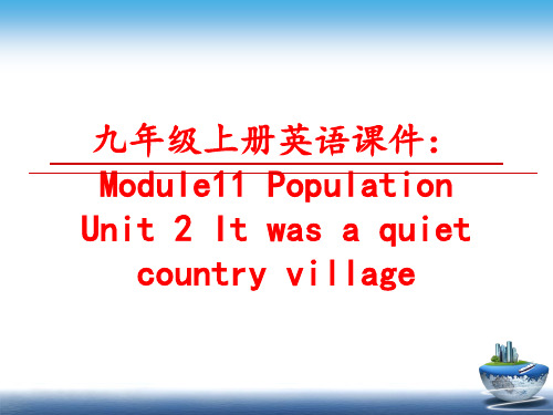 最新九年级上册英语课件：Module11 Population Unit 2 It was a qu