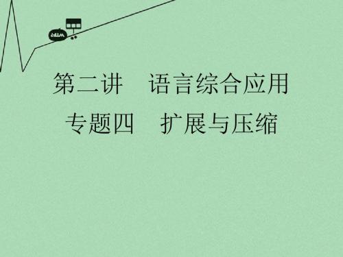 【考前15天每天必练】《名师一号》高考语文三轮总复习 四扩展与压缩重点专题突破课件