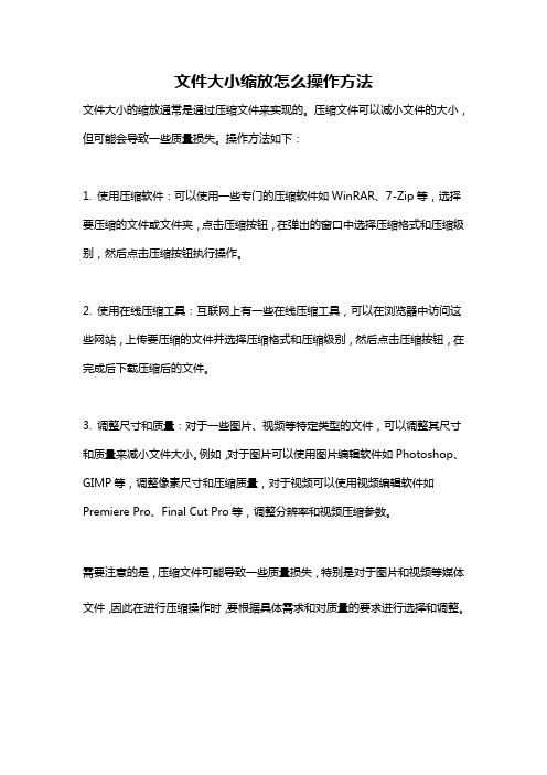 文件大小缩放怎么操作方法