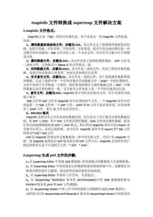 mapinfo文件转换成supermap文件注意问题