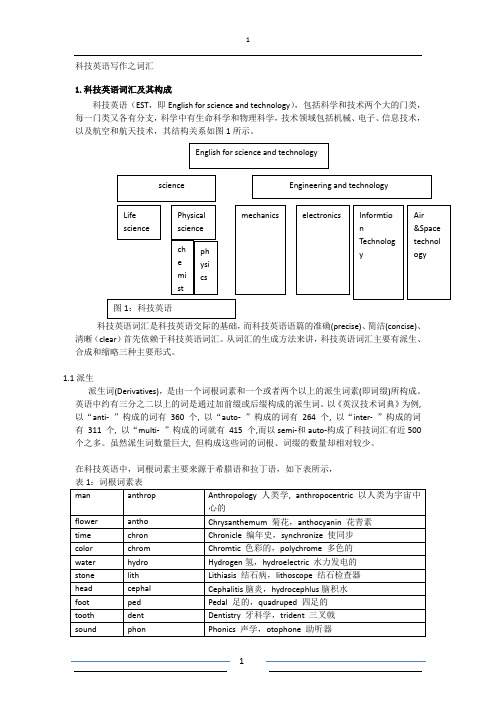 科技英语写作之词汇