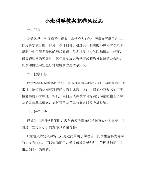 小班科学教案龙卷风反思