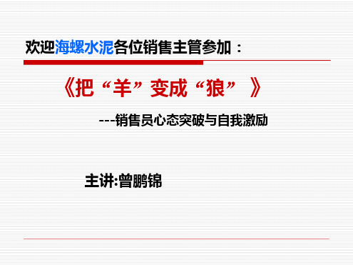 销售员心态突破与自我激励