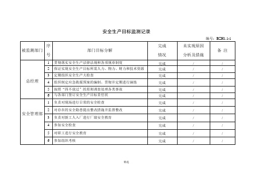 10.安全生产目标监测记录