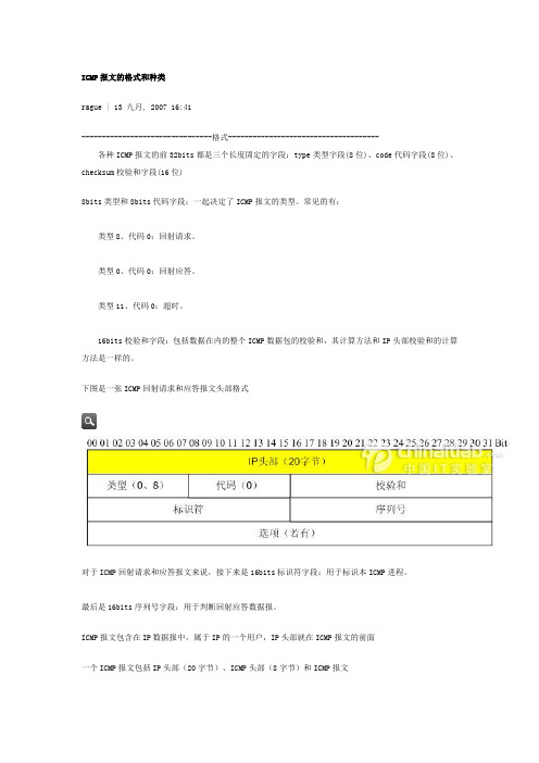 ICMP报文的格式和种类