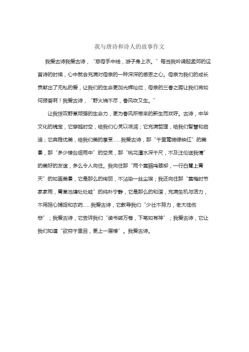 我与唐诗和诗人的故事作文