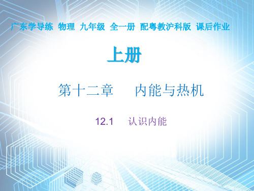 12.1 认识内能 —2020秋沪粤版九年级物理上册作业课件(共17张PPT)