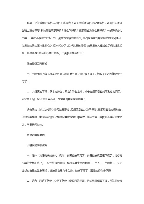 网站降权原因分析和解决办法(古怪科技)