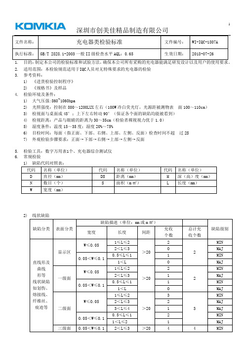 充电器类检验标准