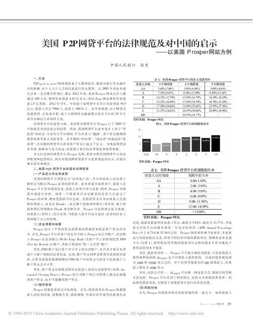 美国P2P网贷平台的法律规范及对中国的启示_以美国Prosper网站为例