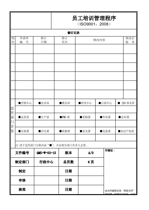 亚马逊人权验厂文件15员工培训管理程序