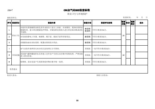 CNG加气站HSE检查标准(表6)