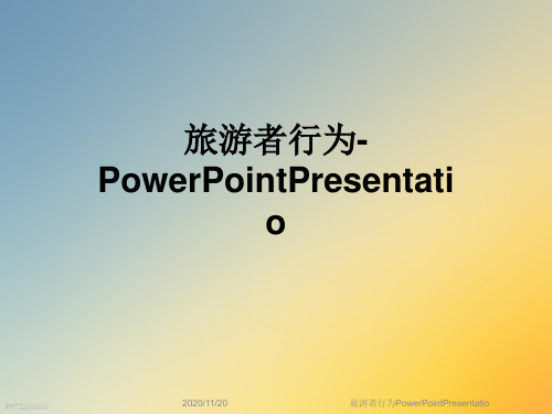 旅游者行为PowerPointPresentatio