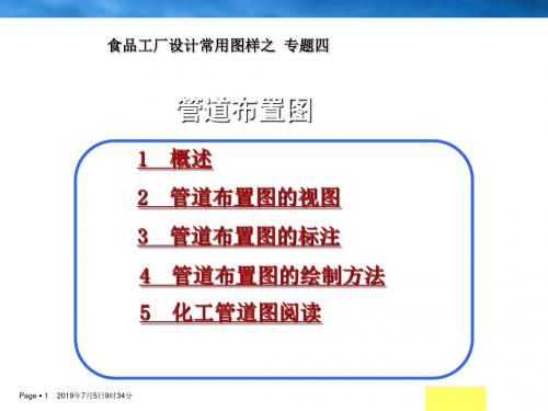 食品工厂设计常用图样之专题四 管道布置ppt课件