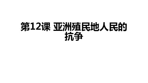 人教部编版九年级历史下册第12课 亚洲殖民地人民的抗争课件(共20张PPT)