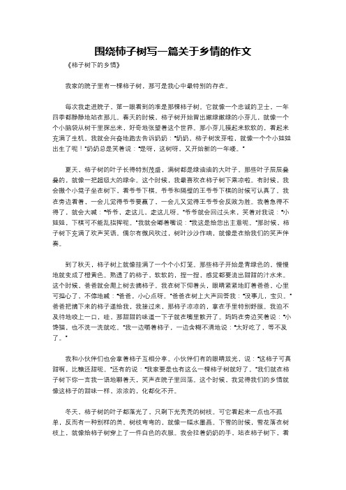 围绕柿子树写一篇关于乡情的作文