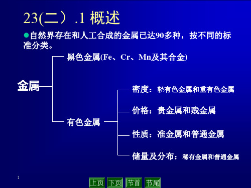 无机化学教学课件23金属通论