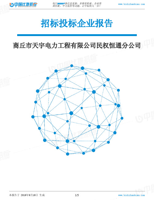 商丘市天宇电力工程有限公司民权恒通分公司_中标190920