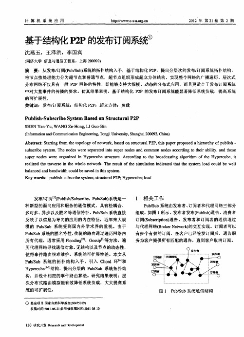 基于结构化P2P的发布订阅系统