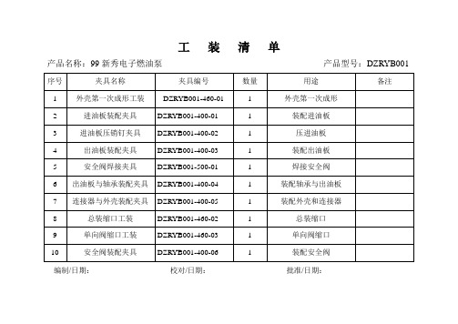 工装夹具清单.doc