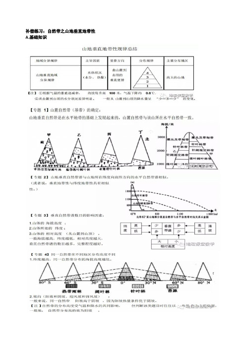 自然带之山地垂直地带性DOC 文档