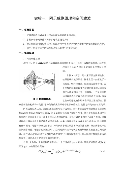 阿贝成像原理和空间滤波实验