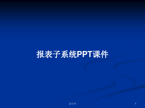 报表子系统PPT学习教案