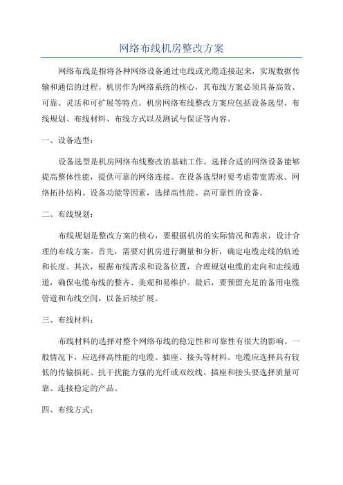 网络布线机房整改方案