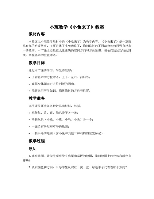 小班数学《小兔来了》教案