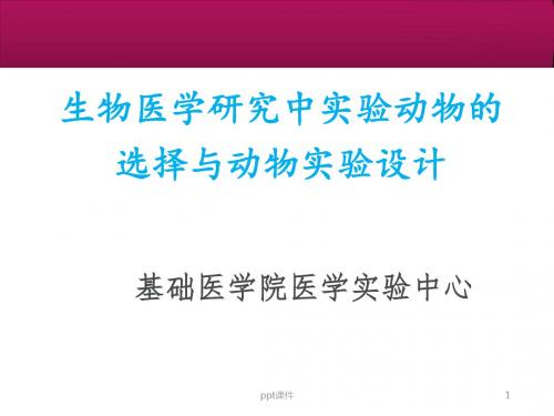生物医学研究中实验动物的选择及动物实验设计  ppt课件