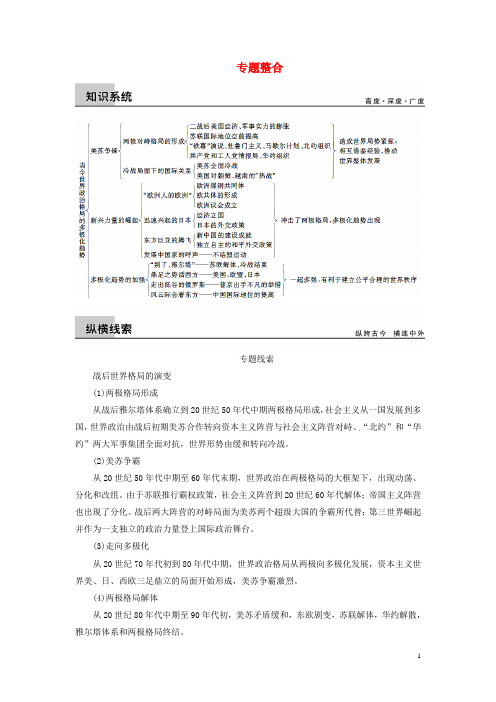 高考历史一轮总复习 专题十六 第二次世界大战后世界政治格局的演变专题整合(1)