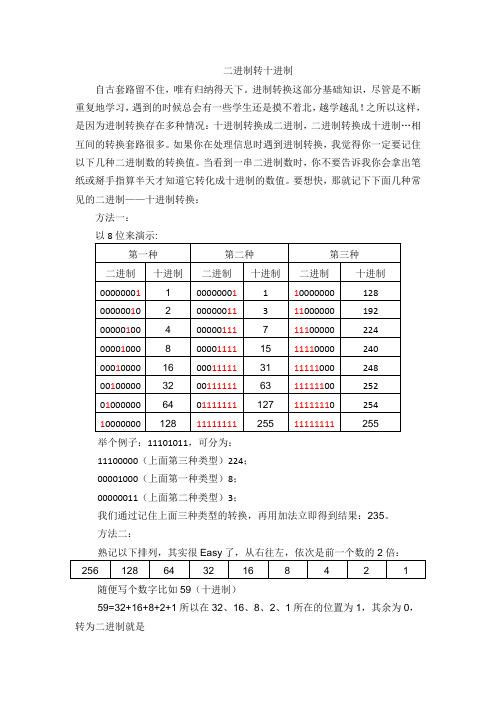 二进制转十进制