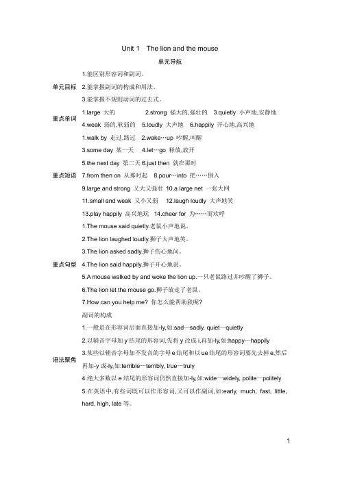 最新译林版小学英语六年级下册单元导航(全册)