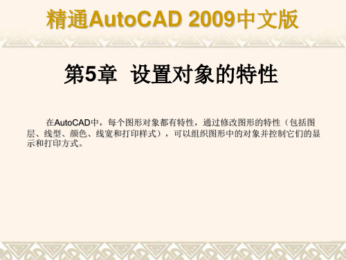 《精通AutoCAD 2009中文版》课件  第5章