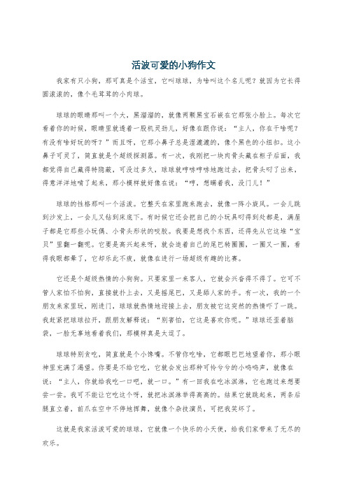 活波可爱的小狗作文