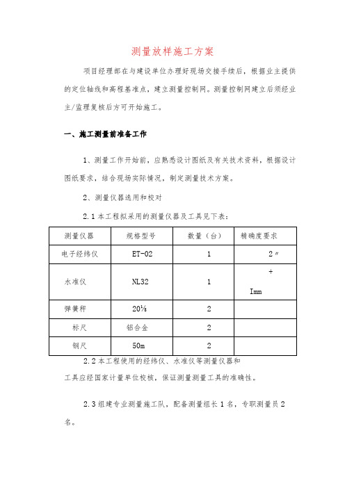 测量放样施工方案