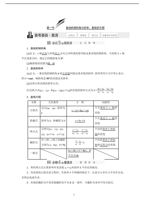 暑假高一升高二直线与方程讲义学生版