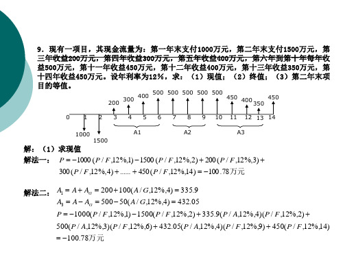 工程经济学课后习题答案计算题 答案