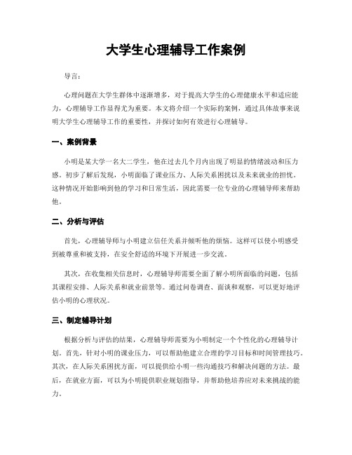 大学生心理辅导工作案例