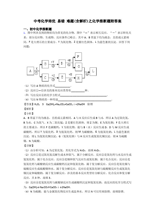 中考化学培优 易错 难题(含解析)之化学推断题附答案