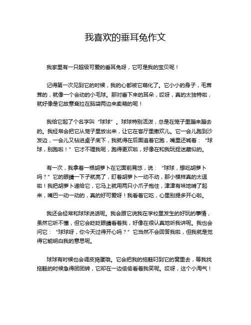 我喜欢的垂耳兔作文