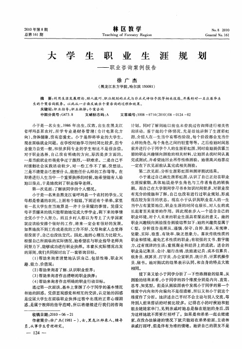 大学生职业生涯规划——职业咨询案例报告