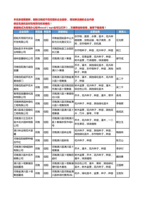 2020新版河南省信阳花卉种子工商企业公司名录名单黄页大全19家