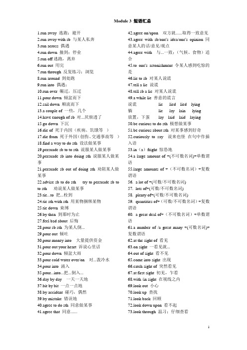 必修5 module 3 短语汇总