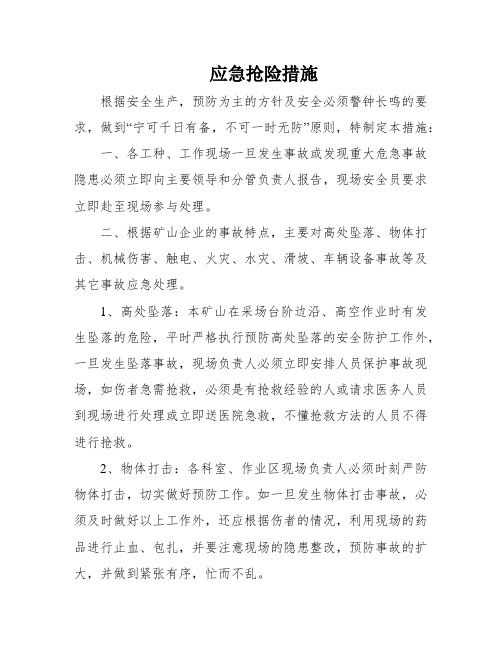 应急抢险措施